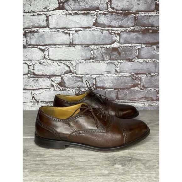 Mezlan Florence Brown Leather Cap Toe Oxford Lace Up Dress Shoes Men Sz 8.5W US main image 13